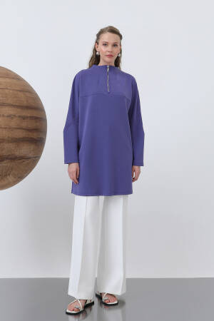 Women's Front Zipper Detailed Tunic - Puane - Globality Store - Women Clothes Wholesale Turkey
