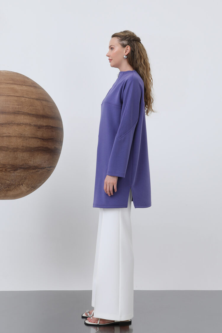 Women's Front Zipper Detailed Tunic