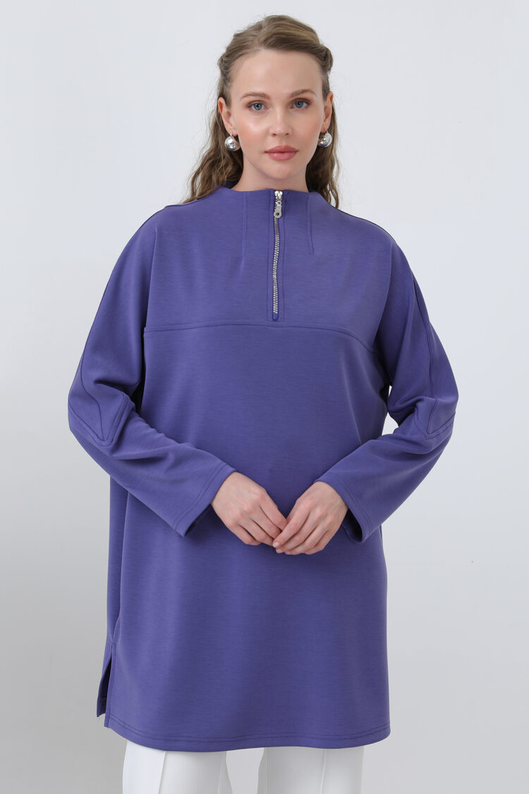 Women's Front Zipper Detailed Tunic