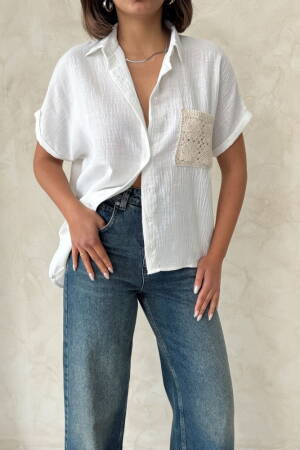 Linen Shirt With Applique Pockets - Brand: Topshow - Women's Clothing Wholesale - Globality Store