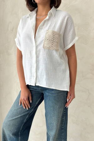 Linen Shirt With Applique Pockets - Brand: Topshow - Women's Clothing Wholesale - Globality Store