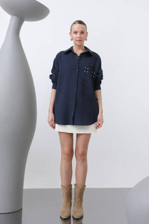 Women's Eyelet Detailed Shirt - SOUL - Globality Store - Women Clothes Wholesale Turkey