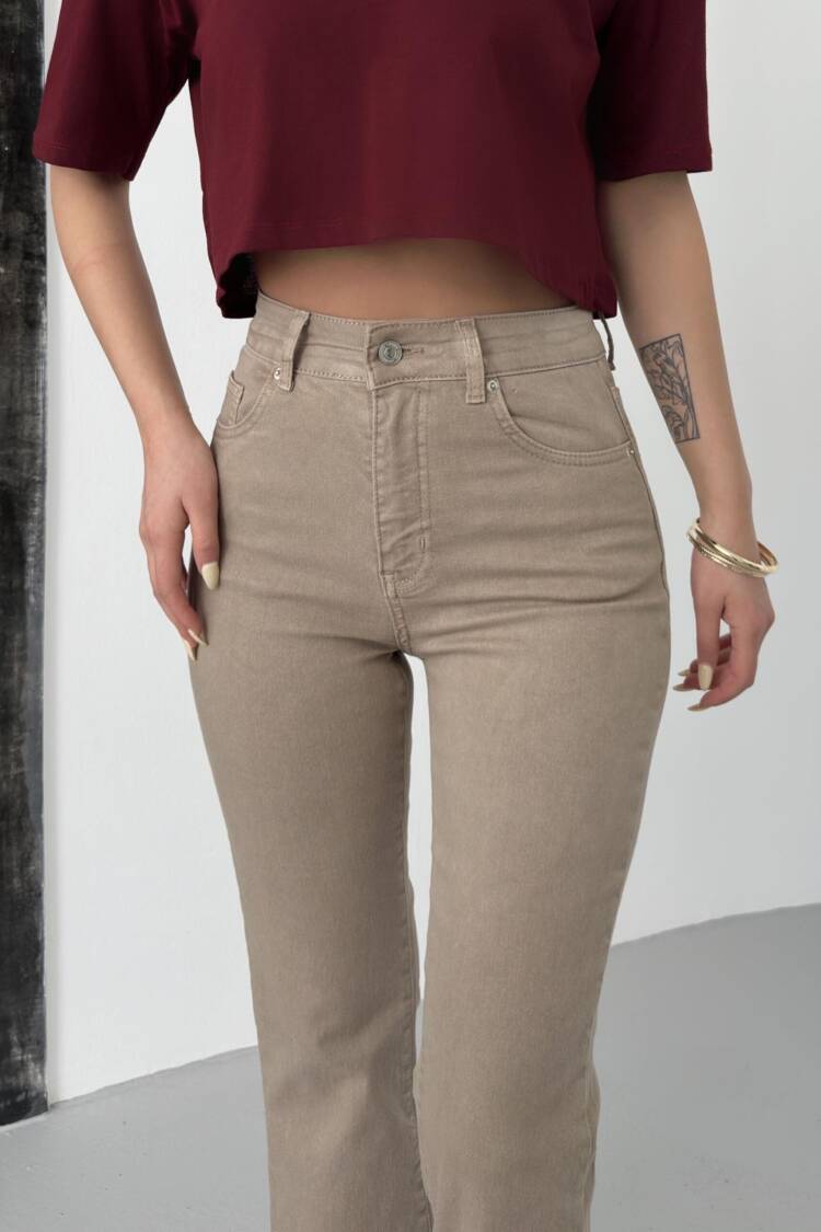 Women's High Waist Half Spanish Leg Jeans