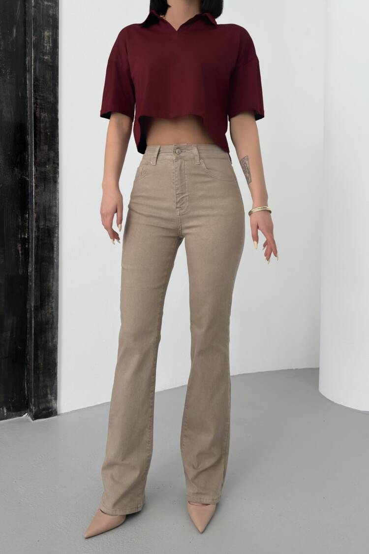 Women's High Waist Half Spanish Leg Jeans