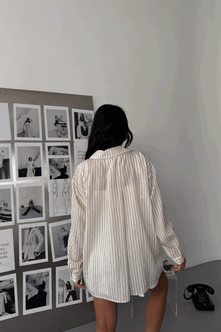 Silvery Striped Voile Shirt
