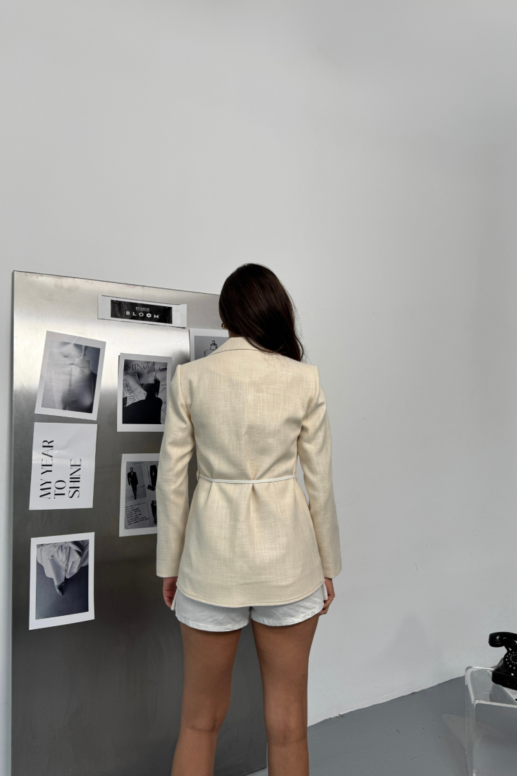 Shantuk Linen Design Jacket With Drawstring