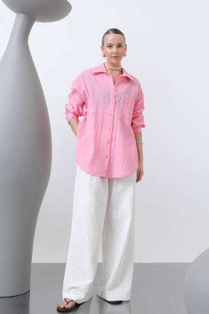 Women's Eyelet Detailed Shirt - SOUL - Globality Store - Women Clothes Wholesale Turkey