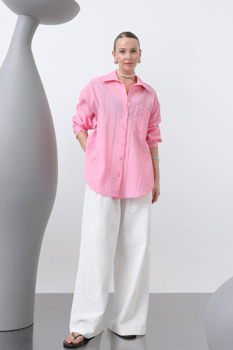 Women's Eyelet Detailed Shirt - SOUL - Globality Store - Women Clothes Wholesale Turkey