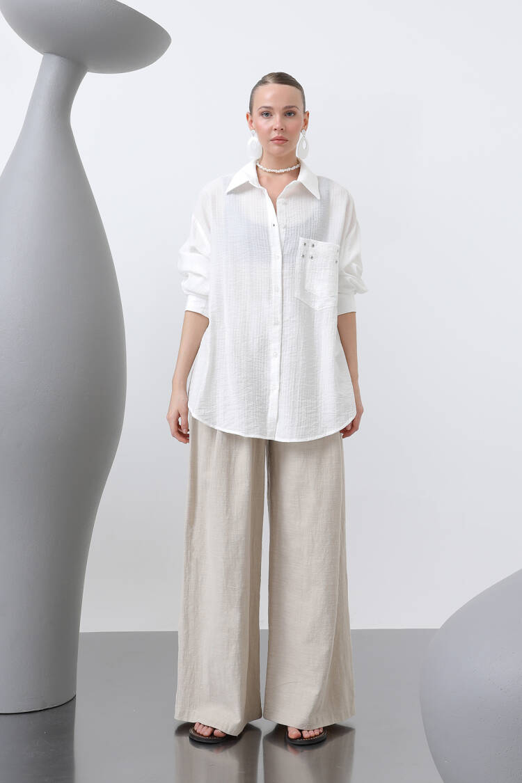 Women's Eyelet Detailed Shirt