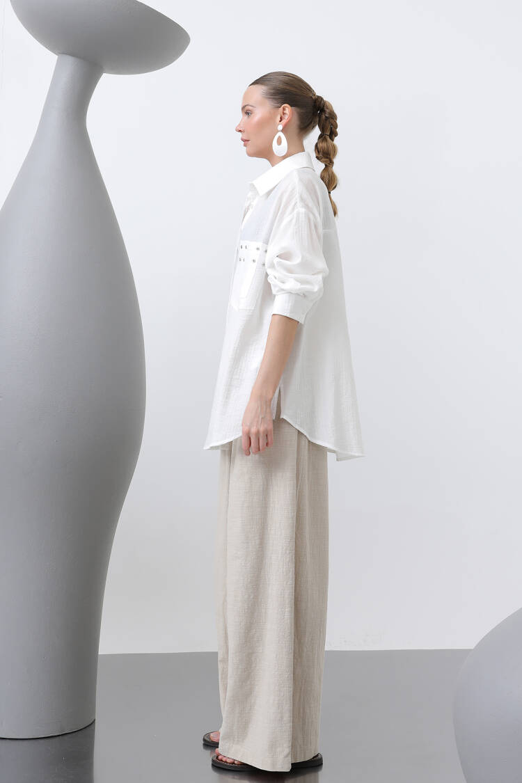 Women's Eyelet Detailed Shirt