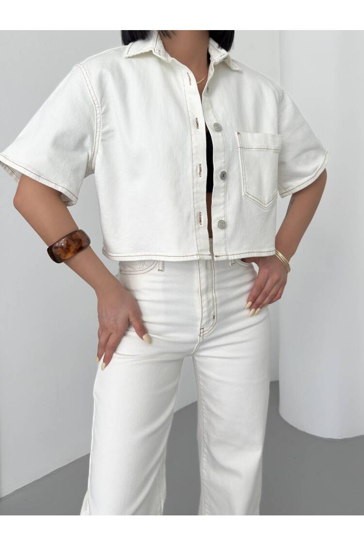 Denim Shirt - Bone