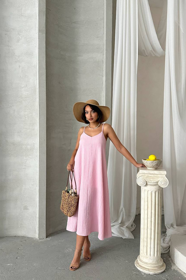 Slippery Dress With Adjustable Straps - Brand: Mode Roy - Women's Clothing Wholesale - Globality Store