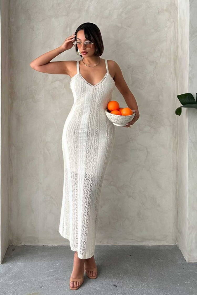 Lace Dress With Straps - Raw - Topshow - Globality Store - Women Clothes Wholesale Turkey