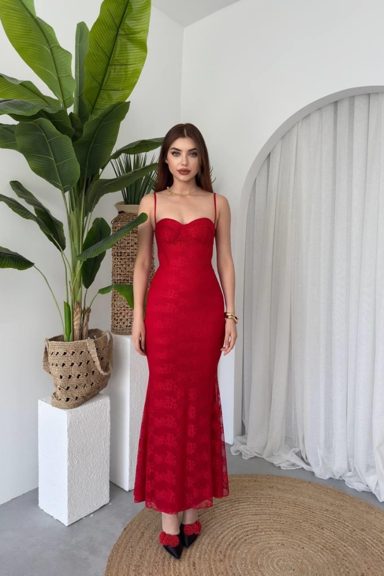 Patterned Rope Strap Dress