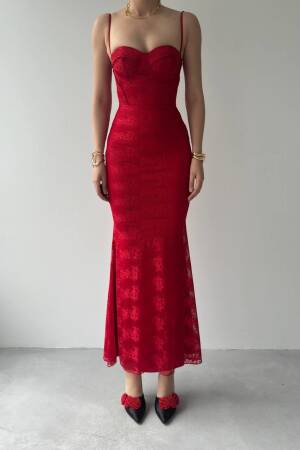 Patterned Rope Strap Dress - Etika - Globality Store - Women Clothes Wholesale Turkey
