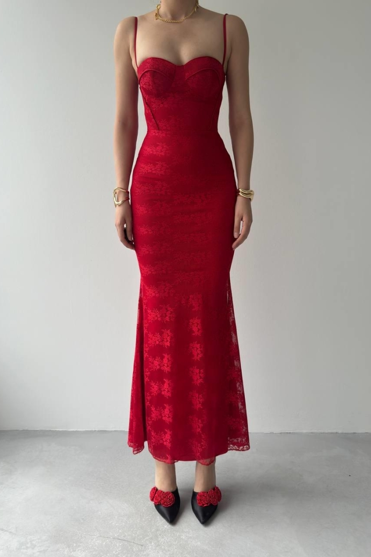 Patterned Rope Strap Dress