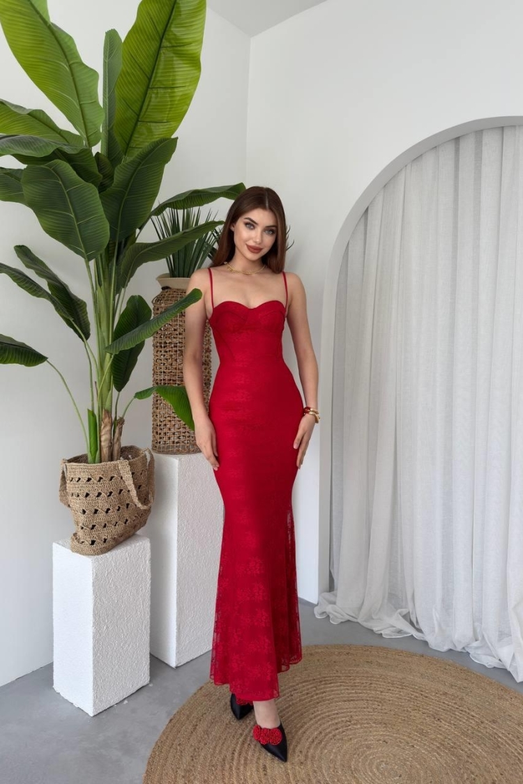 Patterned Rope Strap Dress