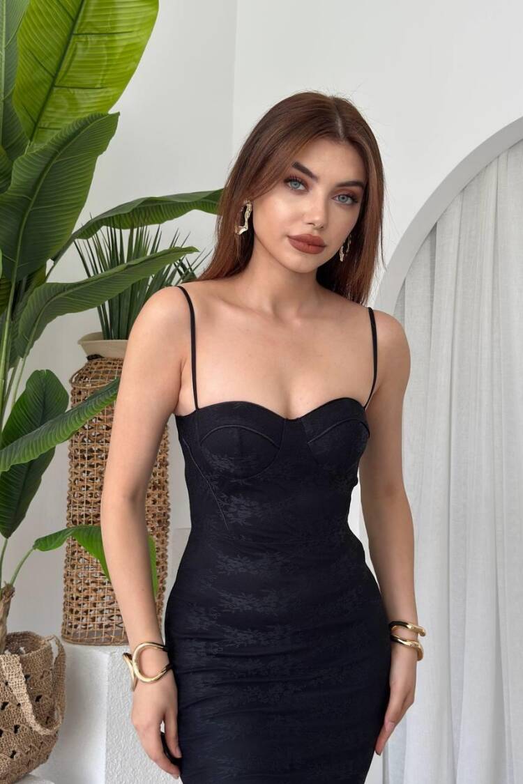 Patterned Rope Strap Dress