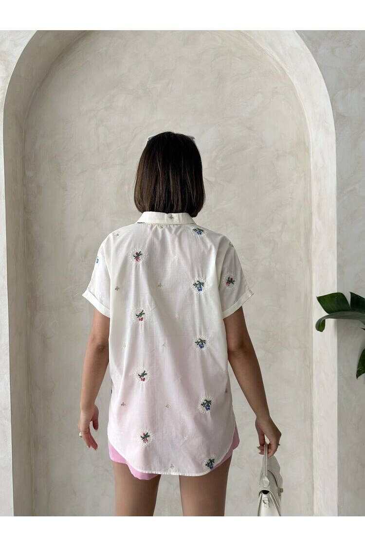 Embroidered Shirt - Stone
