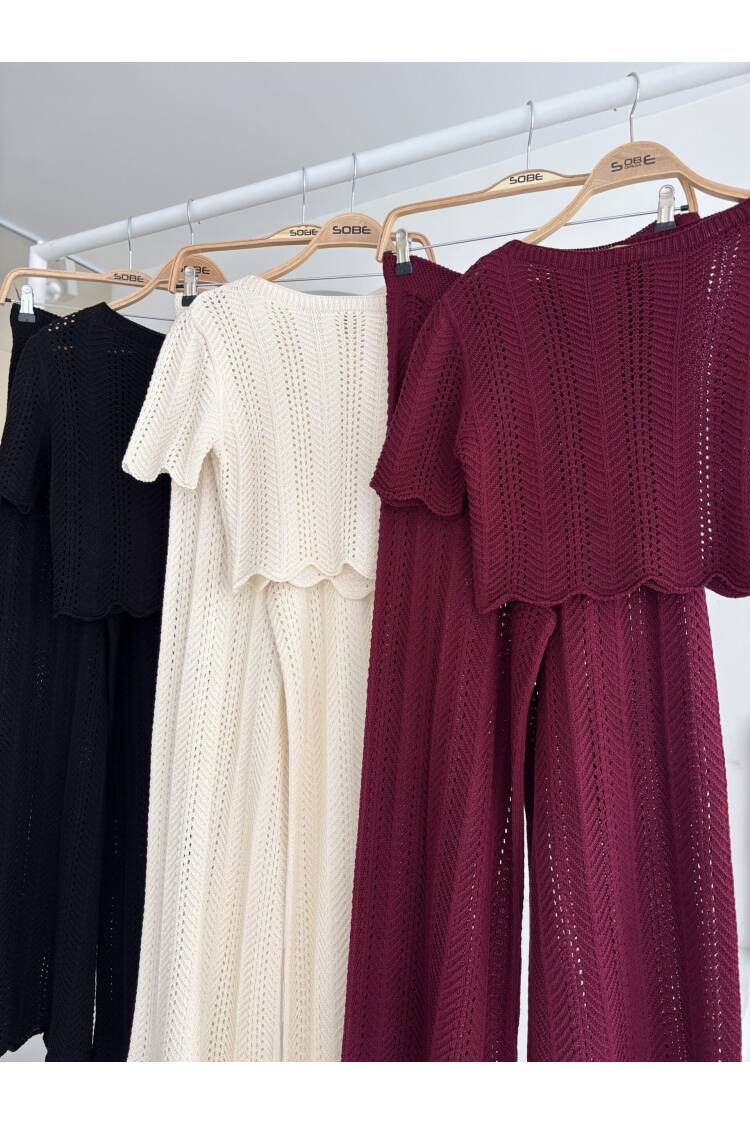 Knitwear Blouse Pants Double Suit