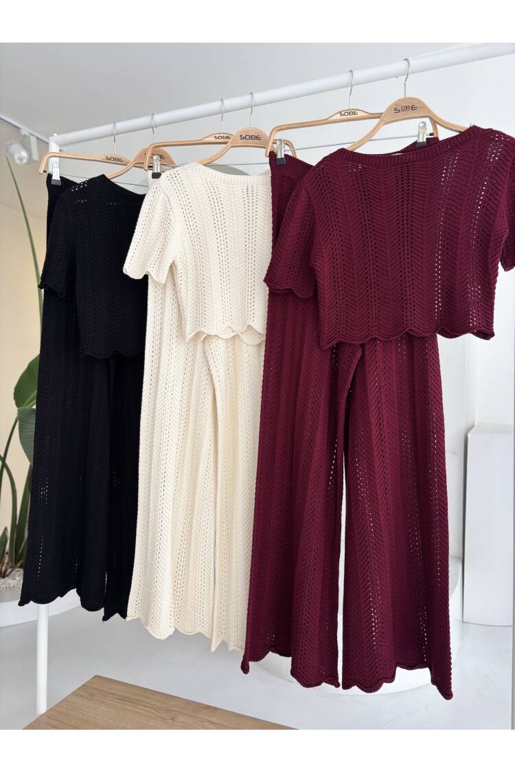 Knitwear Blouse Pants Double Suit