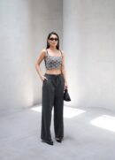 Wide Leg Pants With Elastic Waist And Lace - Ouz Fashion - Globality Store - Women Clothes Wholesale Turkey