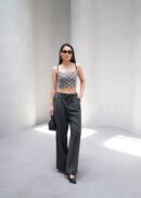 Wide Leg Pants With Elastic Waist And Lace - Ouz Fashion - Globality Store - Women Clothes Wholesale Turkey