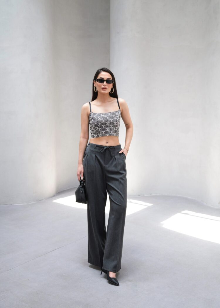 Wide Leg Pants With Elastic Waist And Lace - Ouz Fashion - Globality Store - Women Clothes Wholesale Turkey