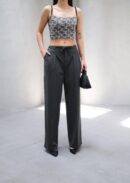 Wide Leg Pants With Elastic Waist And Lace - Ouz Fashion - Globality Store - Women Clothes Wholesale Turkey
