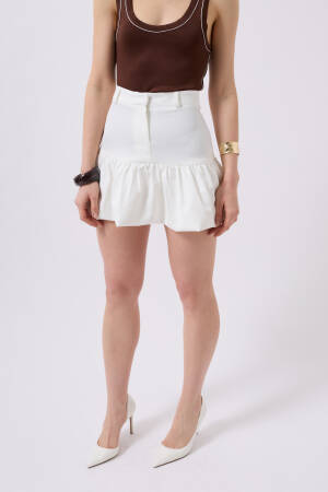 Ruffle Detail Mini Skirt - Black Fashion - Globality Store - Women Clothes Wholesale Turkey