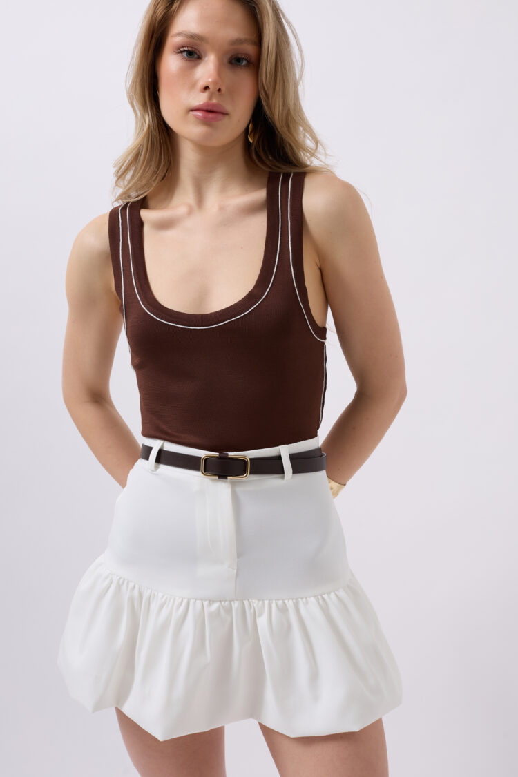 Ruffle Detail Mini Skirt