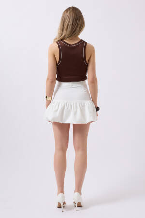 Ruffle Detail Mini Skirt - Black Fashion - Globality Store - Women Clothes Wholesale Turkey