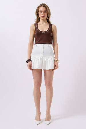 Ruffle Detail Mini Skirt - Black Fashion - Globality Store - Women Clothes Wholesale Turkey