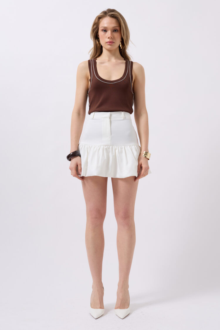 Ruffle Detail Mini Skirt