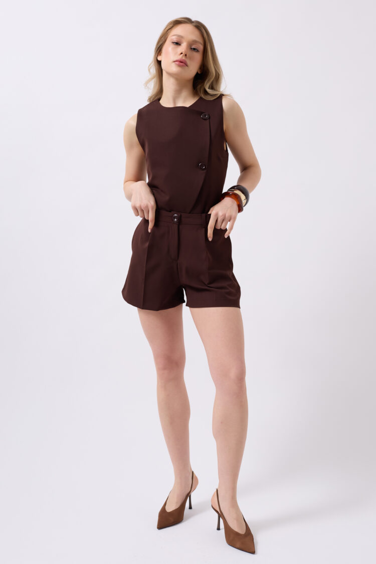 Pleated High Waist Shorts