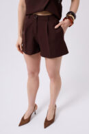 Pleated High Waist Shorts - Black Fashion - Globality Store - Women Clothes Wholesale Turkey