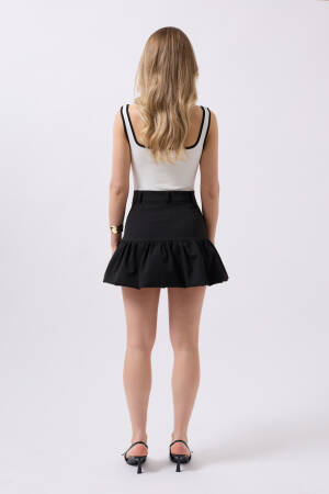 Ruffle Detail Mini Skirt - Black Fashion - Globality Store - Women Clothes Wholesale Turkey