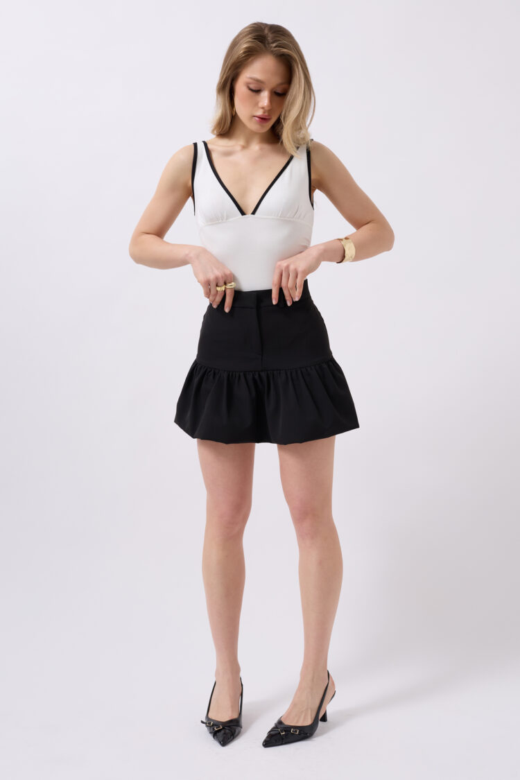 Ruffle Detail Mini Skirt