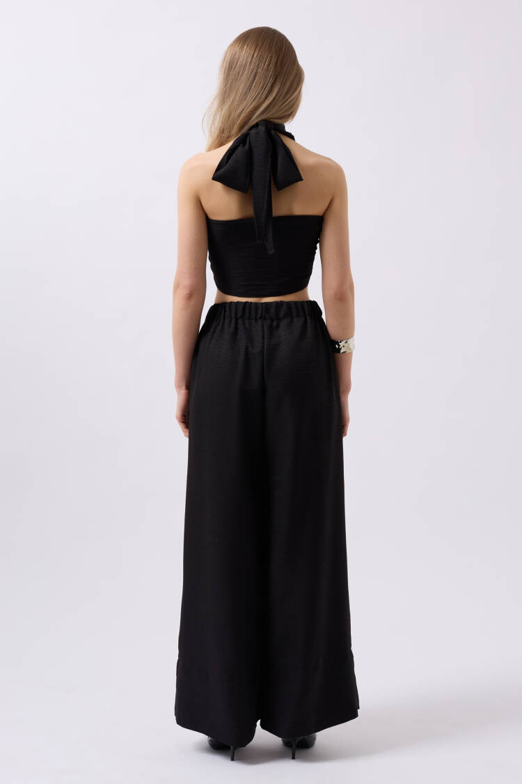 Cross Tie Linen Crop