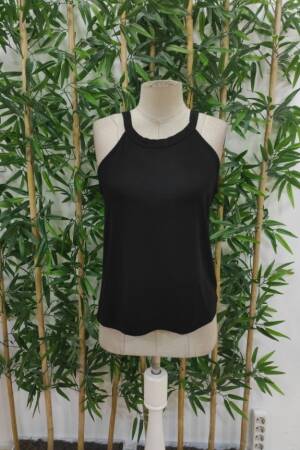 Women's Off Shoulder Raglan Sleeve Round Neck Viscose Blouse - Black - Janes - Globality Store - Women Clothes Wholesale Turkey