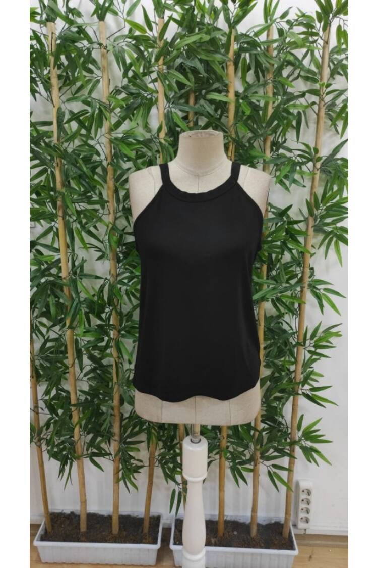 Women's Off Shoulder Raglan Sleeve Round Neck Viscose Blouse - Black