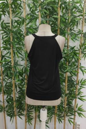 Women's Off Shoulder Raglan Sleeve Round Neck Viscose Blouse - Black - Janes - Globality Store - Women Clothes Wholesale Turkey