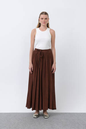 Women's Belt Detailed Pleated Skirt - Puane - Globality Store - Women Clothes Wholesale Turkey