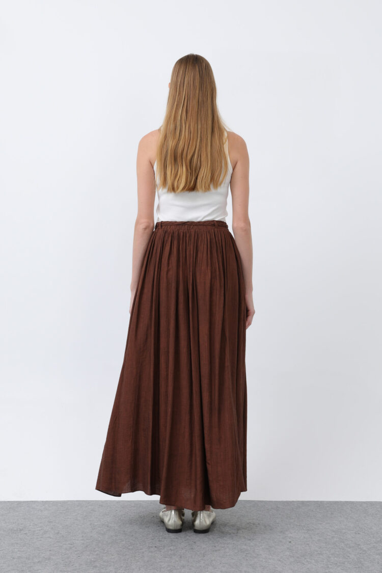 Women's Belt Detailed Pleated Skirt