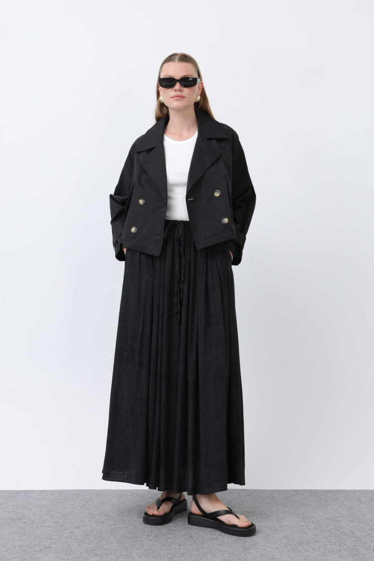 Women's Belt Detailed Pleated Skirt - Puane - Globality Store - Women Clothes Wholesale Turkey
