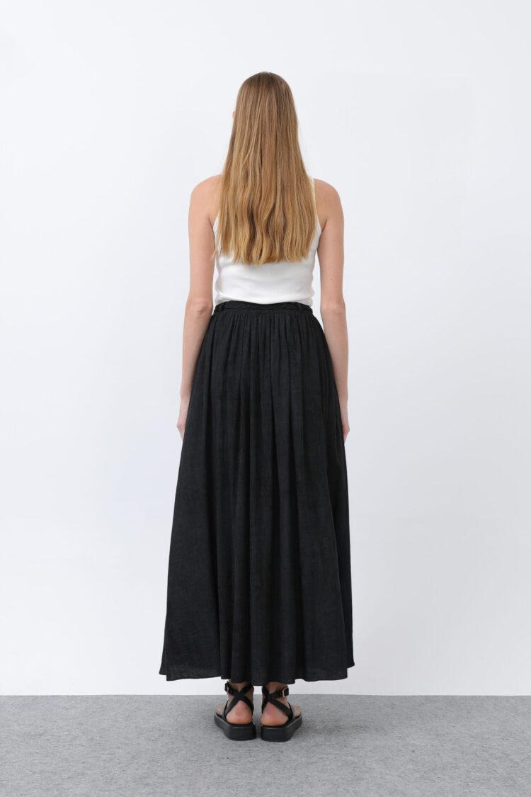Women's Belt Detailed Pleated Skirt