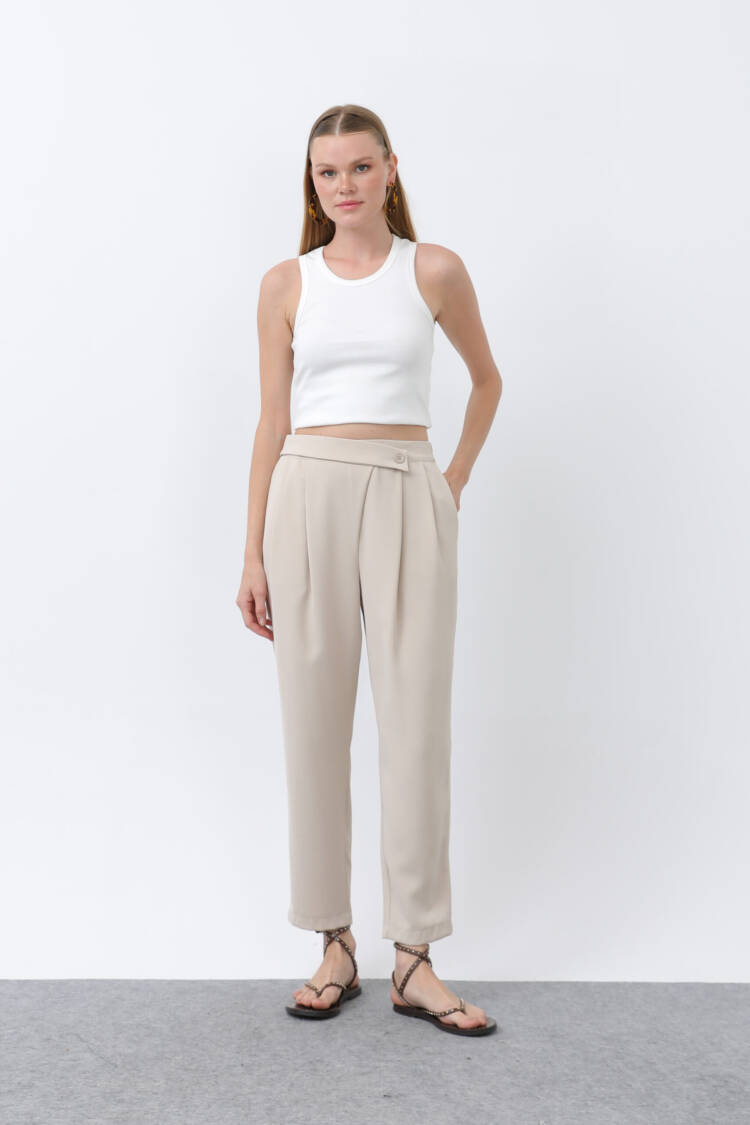 Women's Double-breasted Pants - Puane - Globality Store - Women Clothes Wholesale Turkey