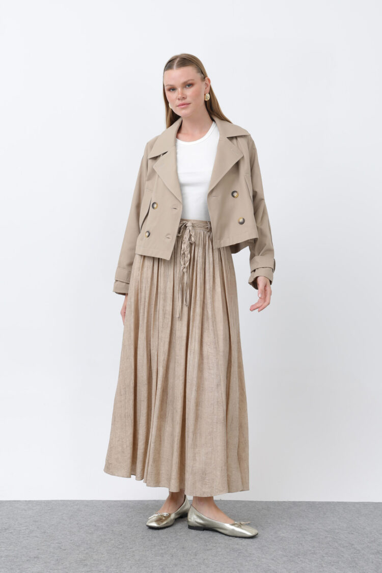 Women's Belt Detailed Pleated Skirt - Puane - Globality Store - Women Clothes Wholesale Turkey