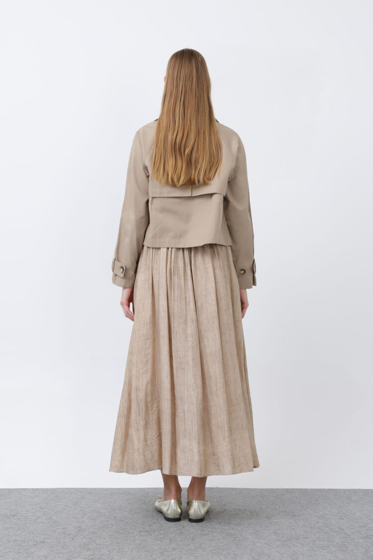 Women's Belt Detailed Pleated Skirt