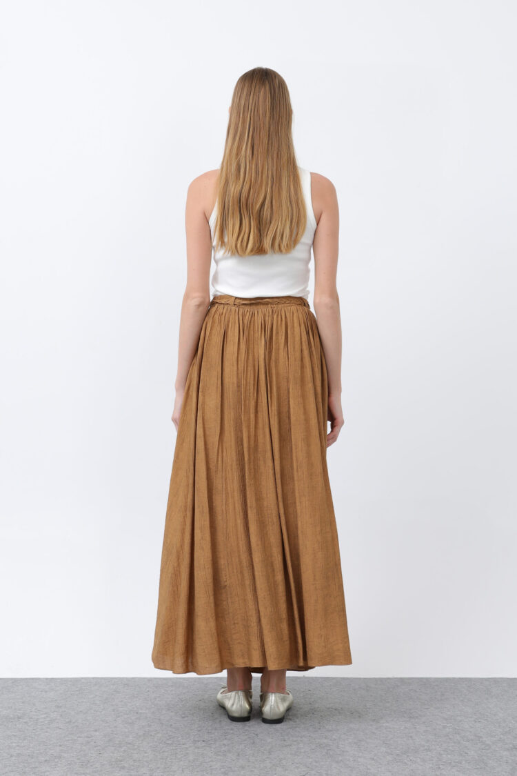 Women's Belt Detailed Pleated Skirt